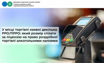 У місці торгівлі наявні декілька РРО/ПРРО: який розмір сплати  за ліцензію на право роздрібної торгівлі алкогольними напоями 